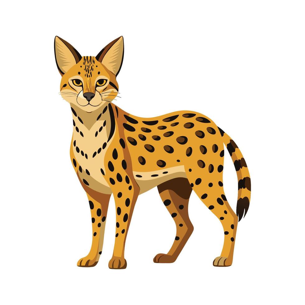 Stylized Serval Art for Nature Lovers vector