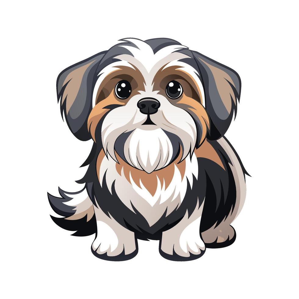 Engaging Shih Tzu Illustration for Artistic Projects vector