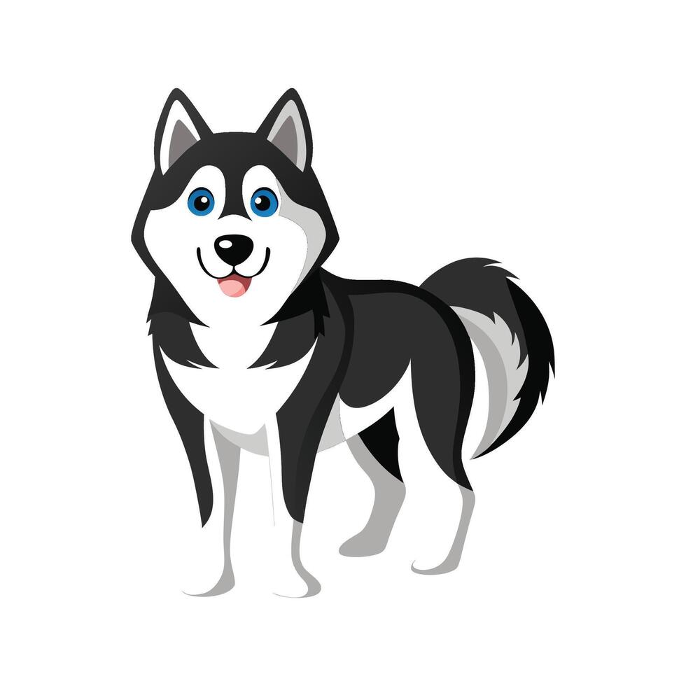Engaging Siberian Husky Illustration for Creative Projects vector