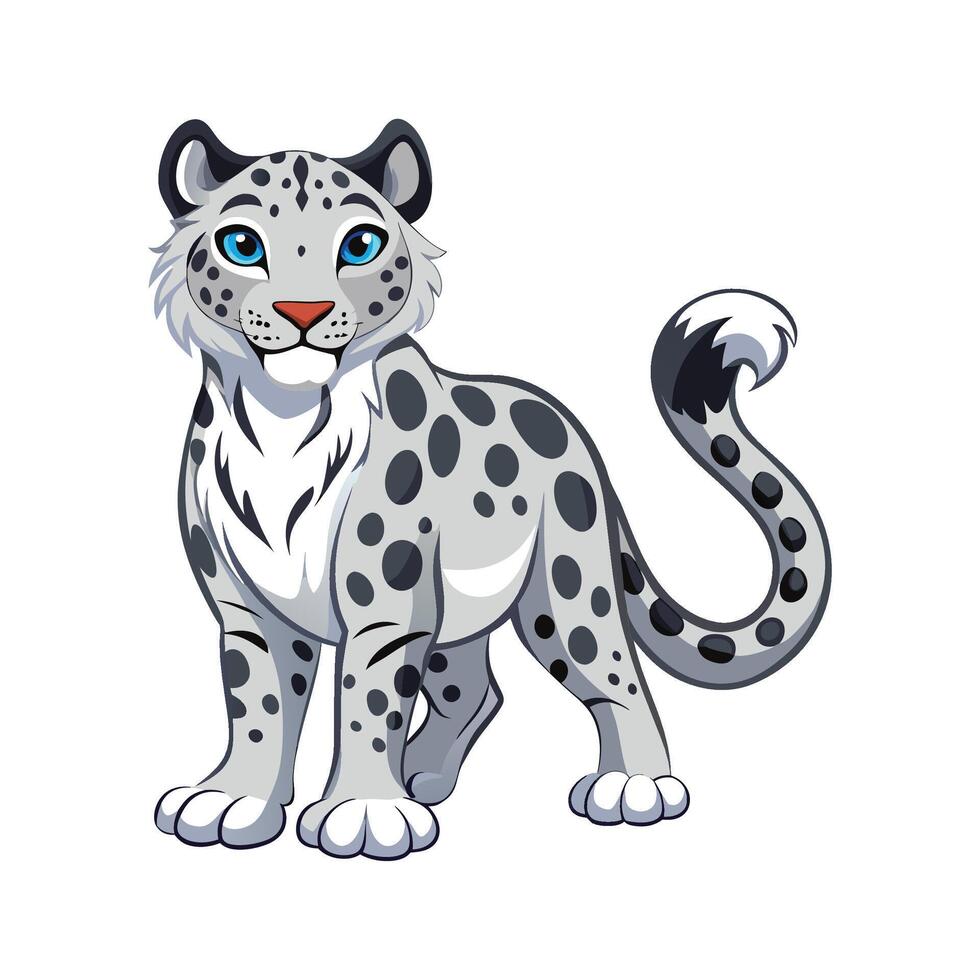 Stylized Snow Leopard Art for Unique Wildlife vector