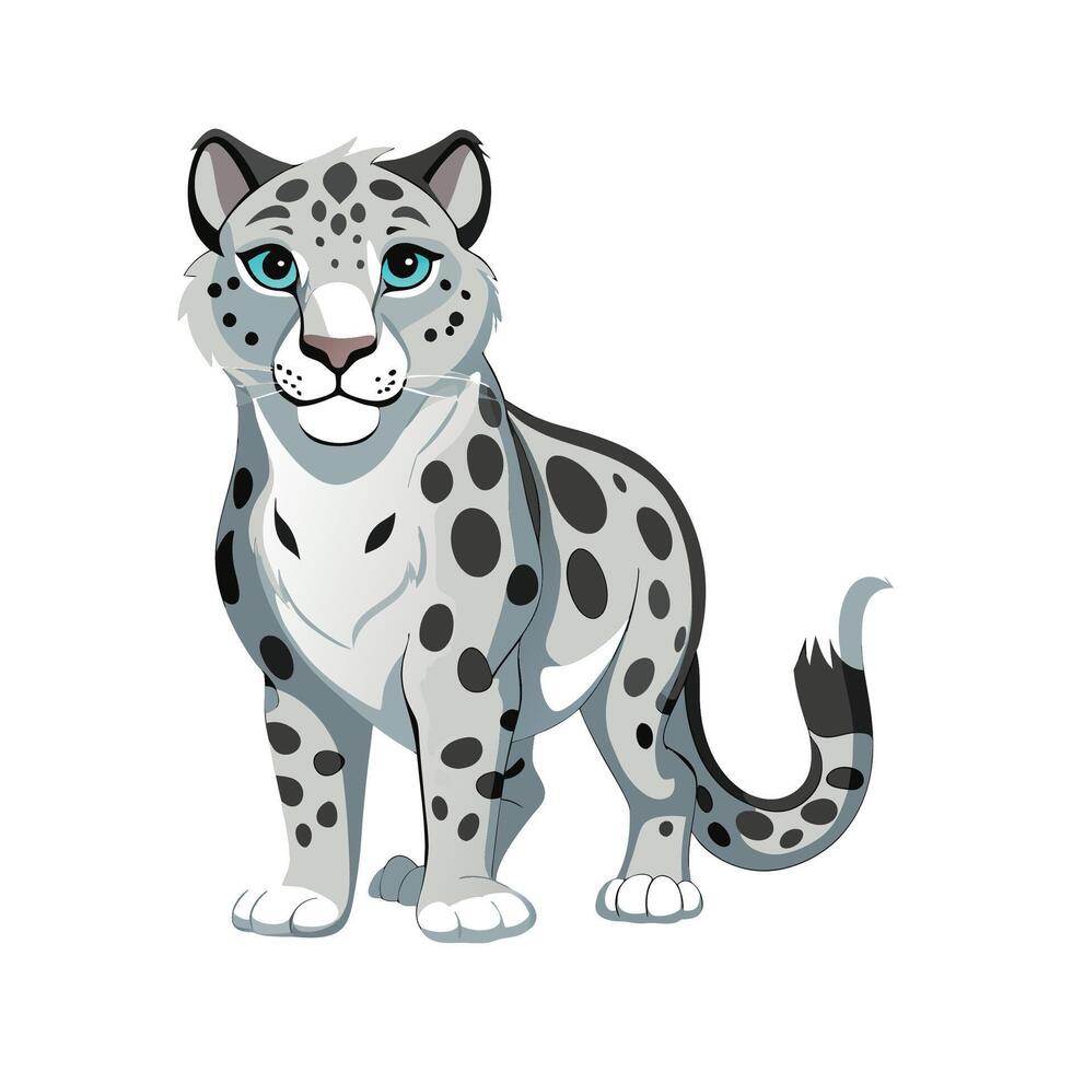 Snow Leopard Illustration for Wildlife Art vector