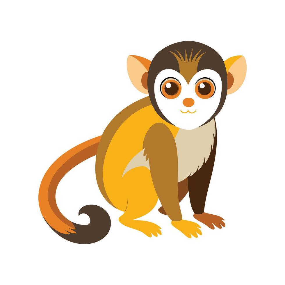Engaging Squirrel Monkey Illustration for Wildlife Art vector