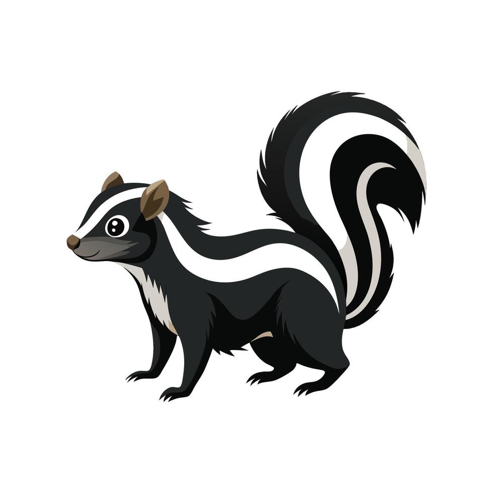 Engaging Striped Skunk Illustration for Unique Art vector