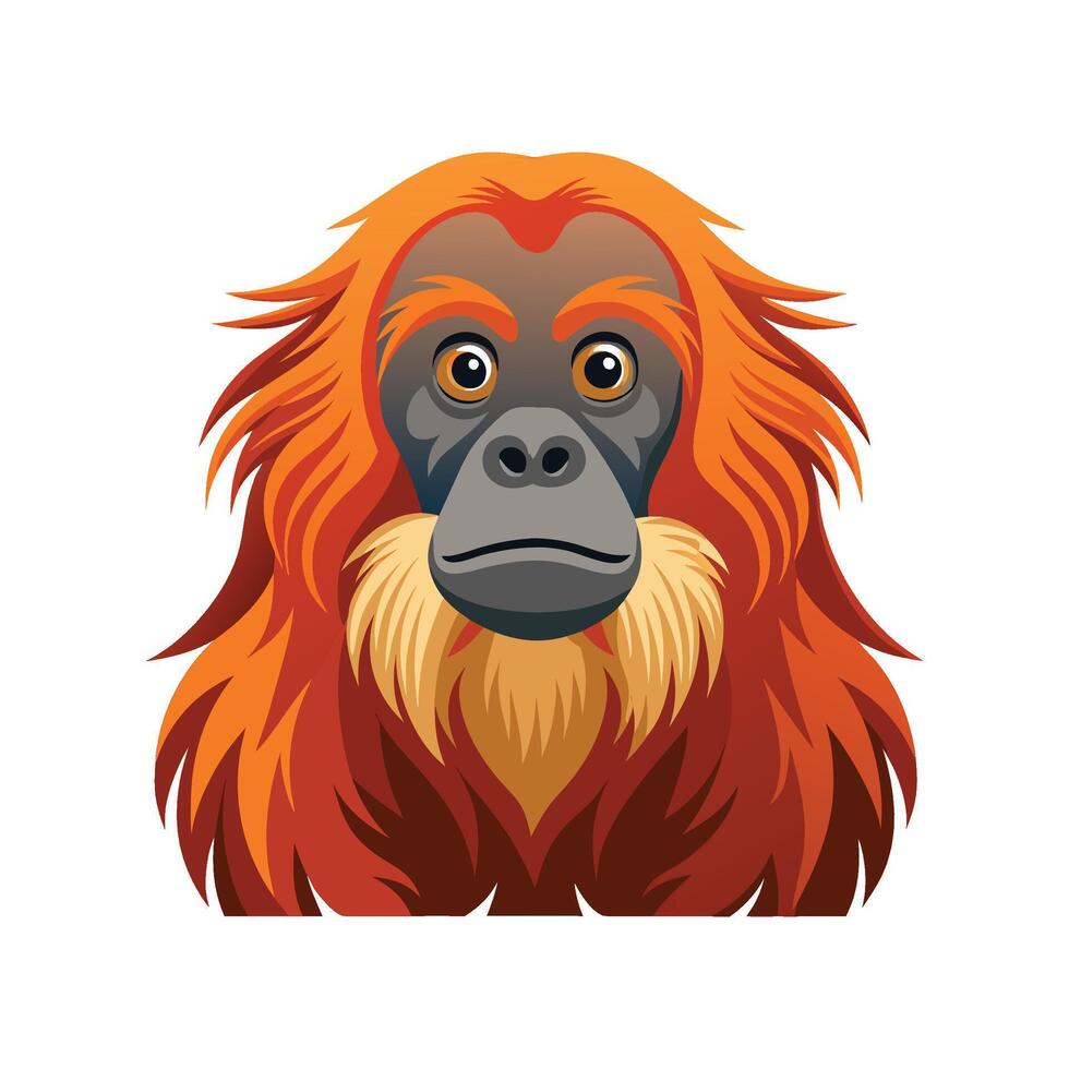 Engaging Sumatran Orangutan Illustration for Unique Art vector