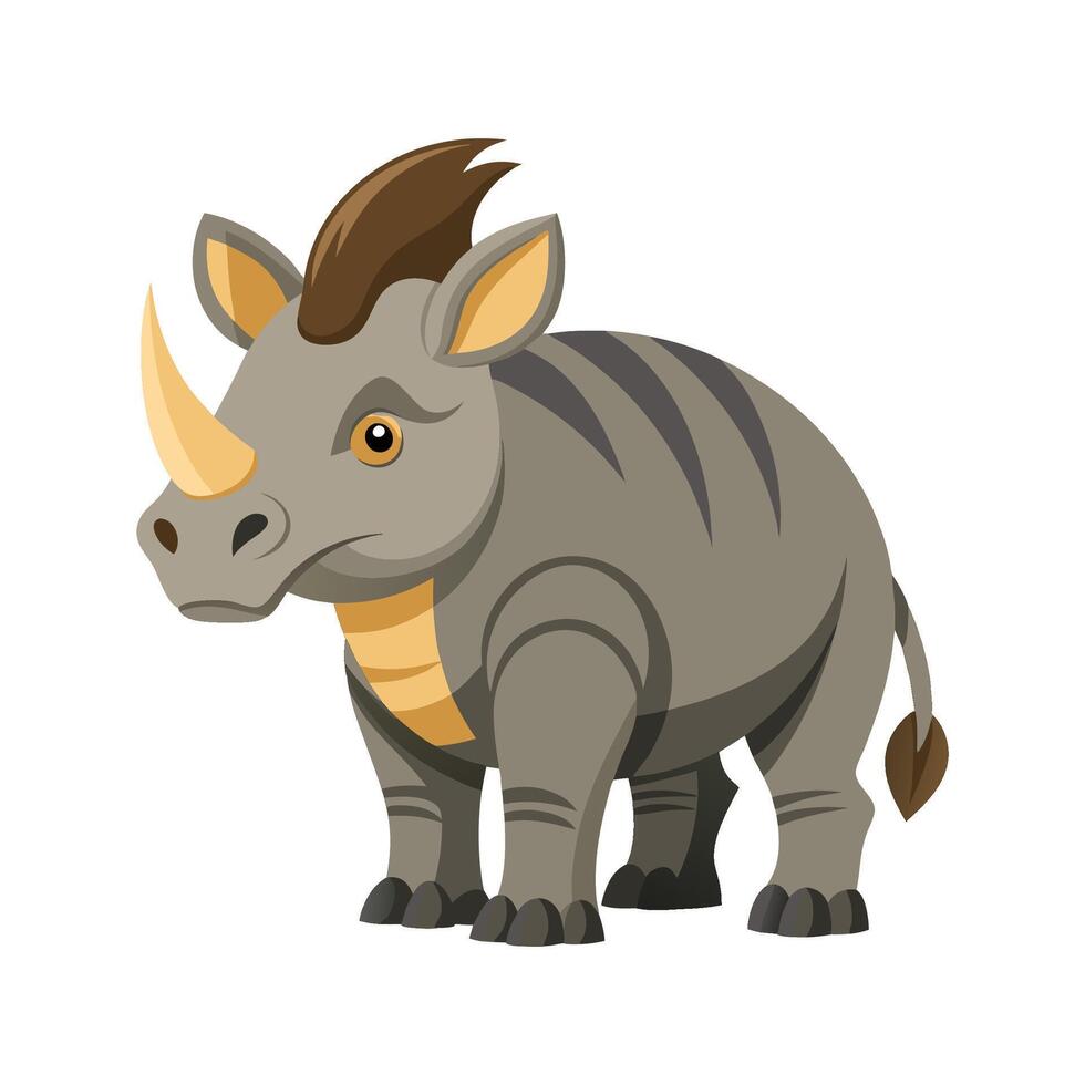 Engaging Sumatran Rhino Illustration for Creative Use vector
