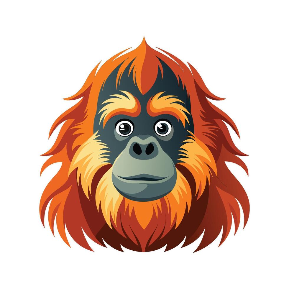 Stylized Sumatran Orangutan Art for Wildlife vector