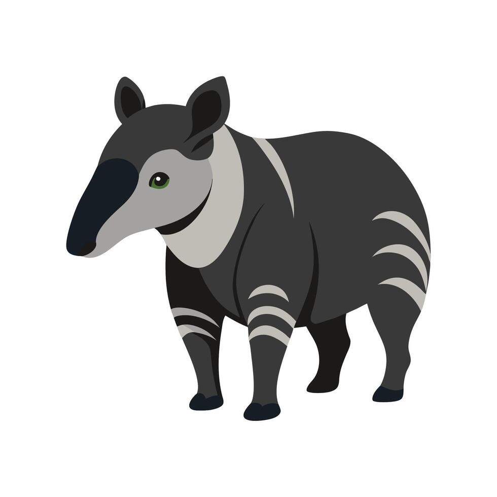 Stylized Tapir Art for Unique Wildlife vector