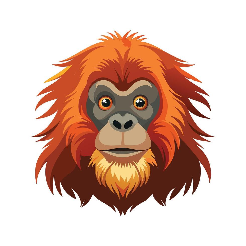 Stylized Tapanuli Orangutan Art for Wildlife vector