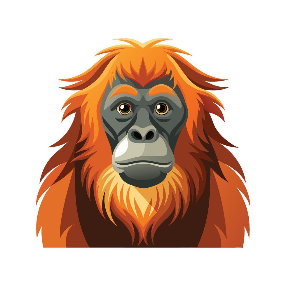 Engaging Tapanuli Orangutan Illustration for Unique Art vector