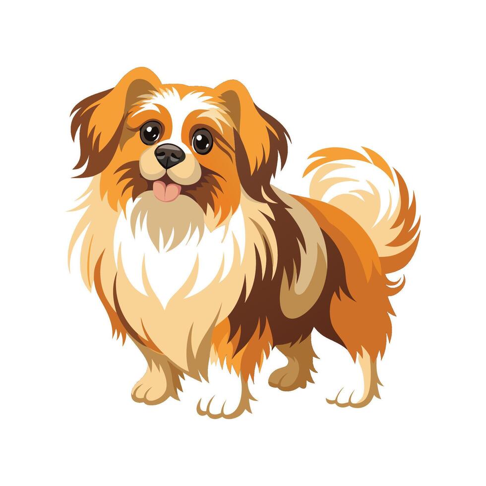 Charming Tibetan Spaniel Illustration for Pet Lovers vector