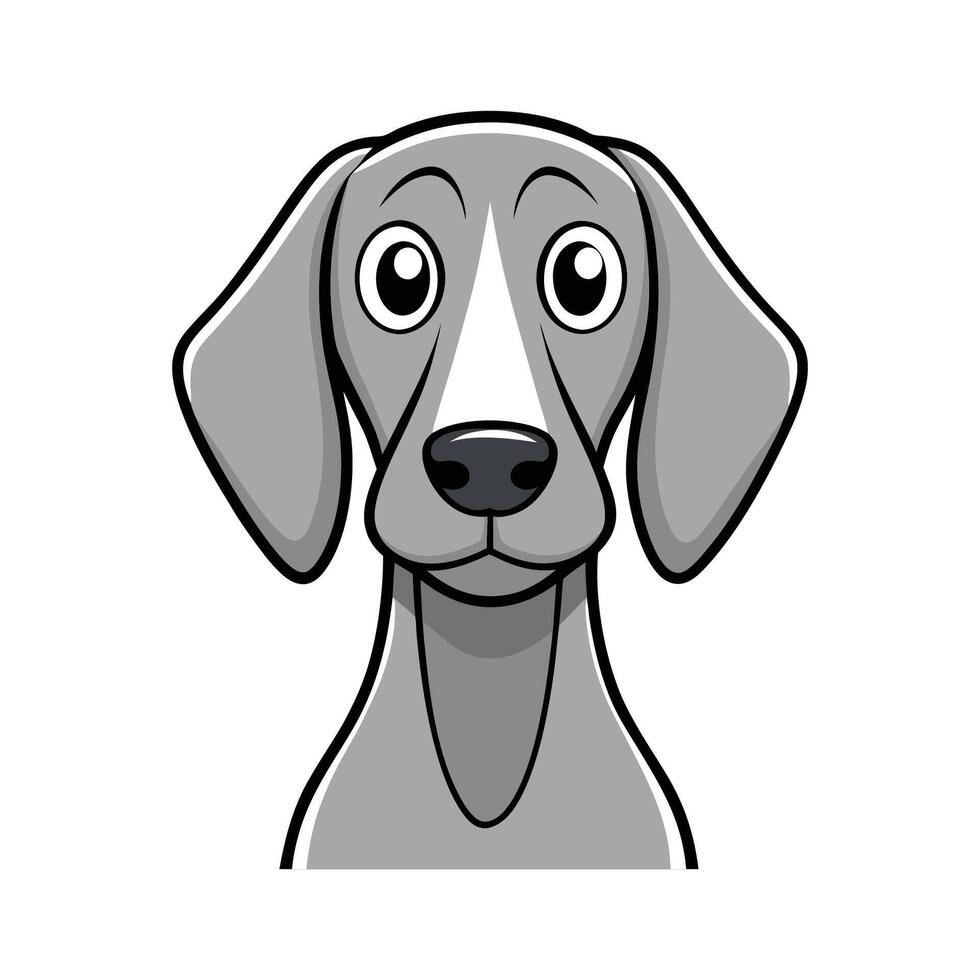 Creative Weimaraner for Unique Pet Art. Cartoon Art Animal Illustration vector