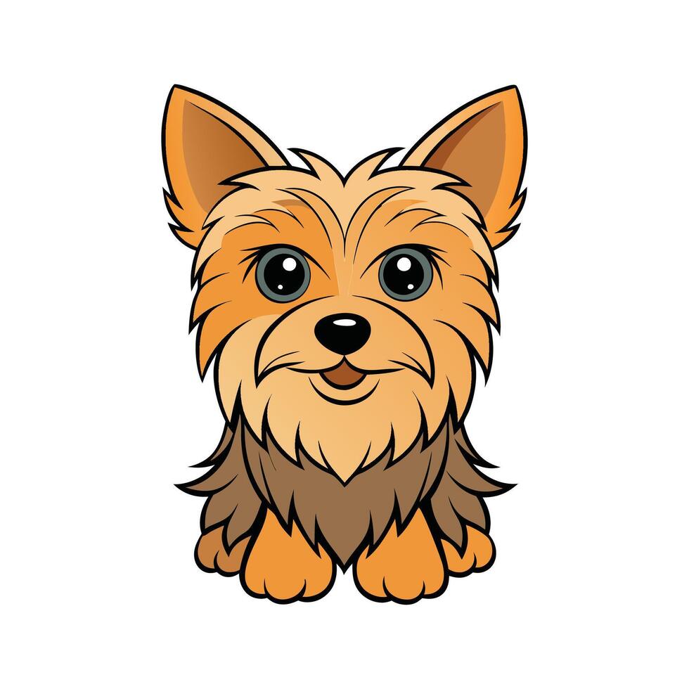 Stylized Yorkshire Terrier Art for Pet Lovers. Cartoon Art Animal Illustration vector
