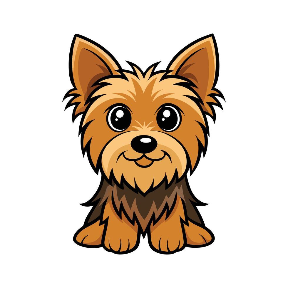 Charming Yorkshire Terrier Illustration for Dog Lovers. Cartoon Art Animal Illustration vector
