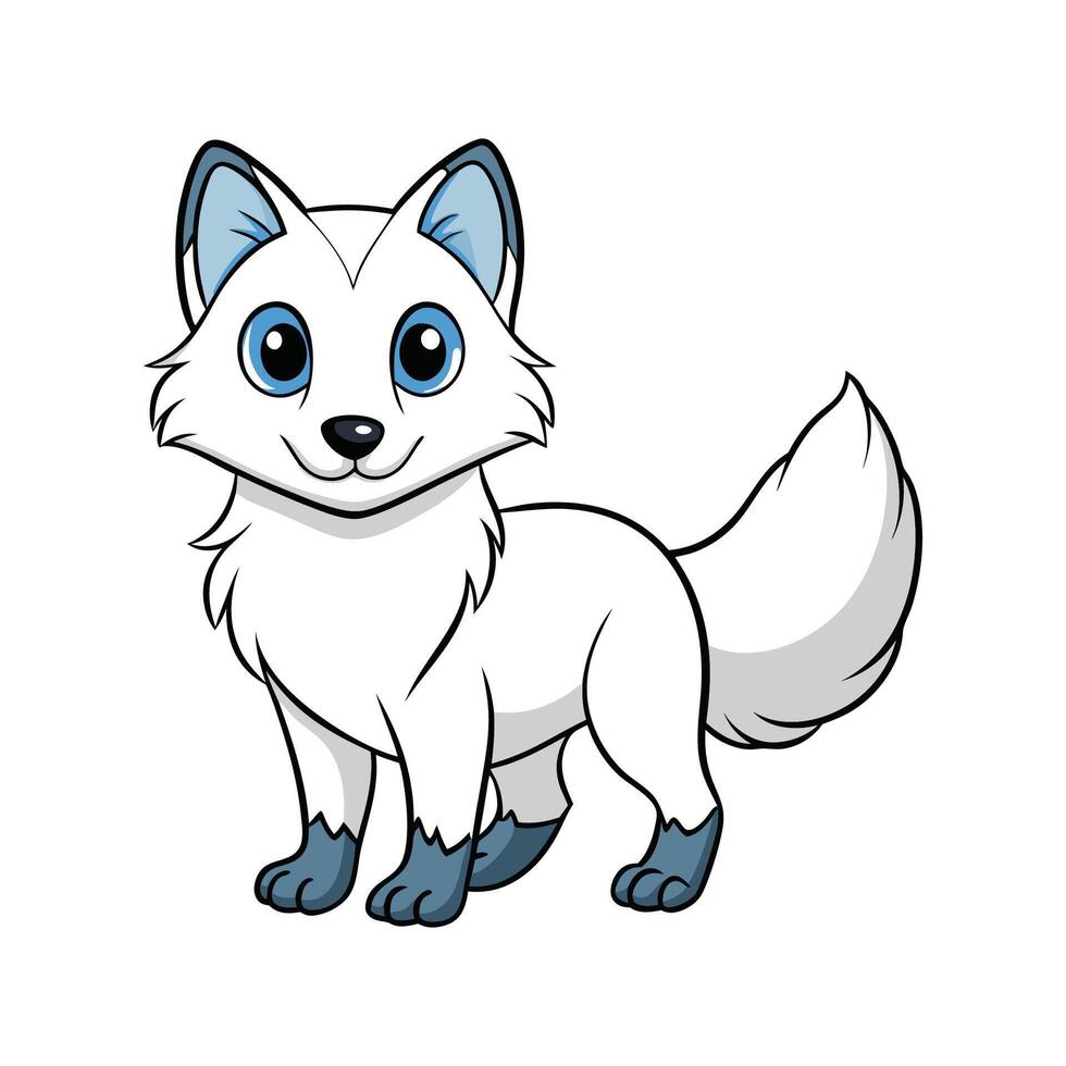 Unique Arctic Fox Illustration for Creatives. Cartoon Art Animal Illustration vector