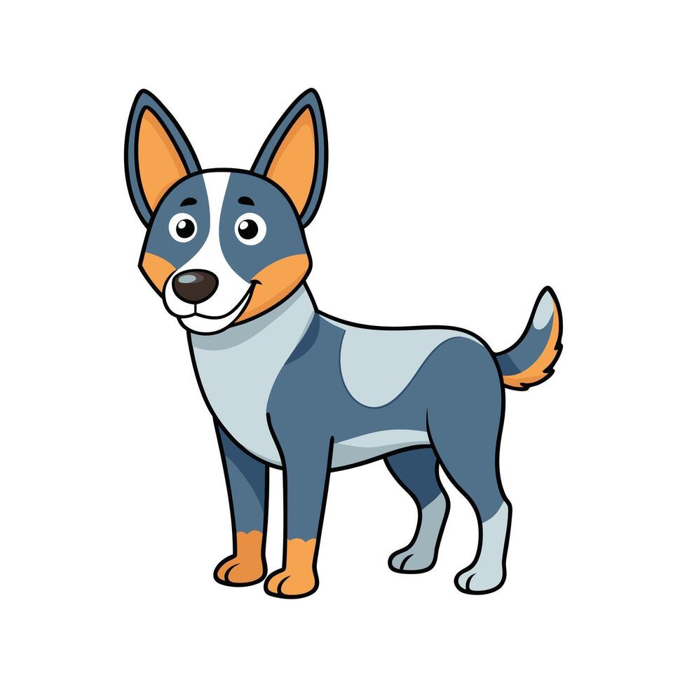 Distinct Australian Cattle Dog Illustration. Cartoon Art Animal Illustration vector