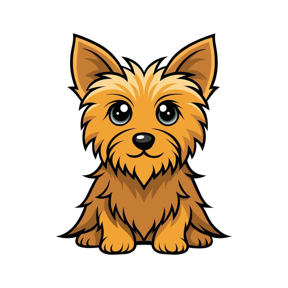 Engaging Australian Silky Terrier Design. Cartoon Art Animal Illustration vector
