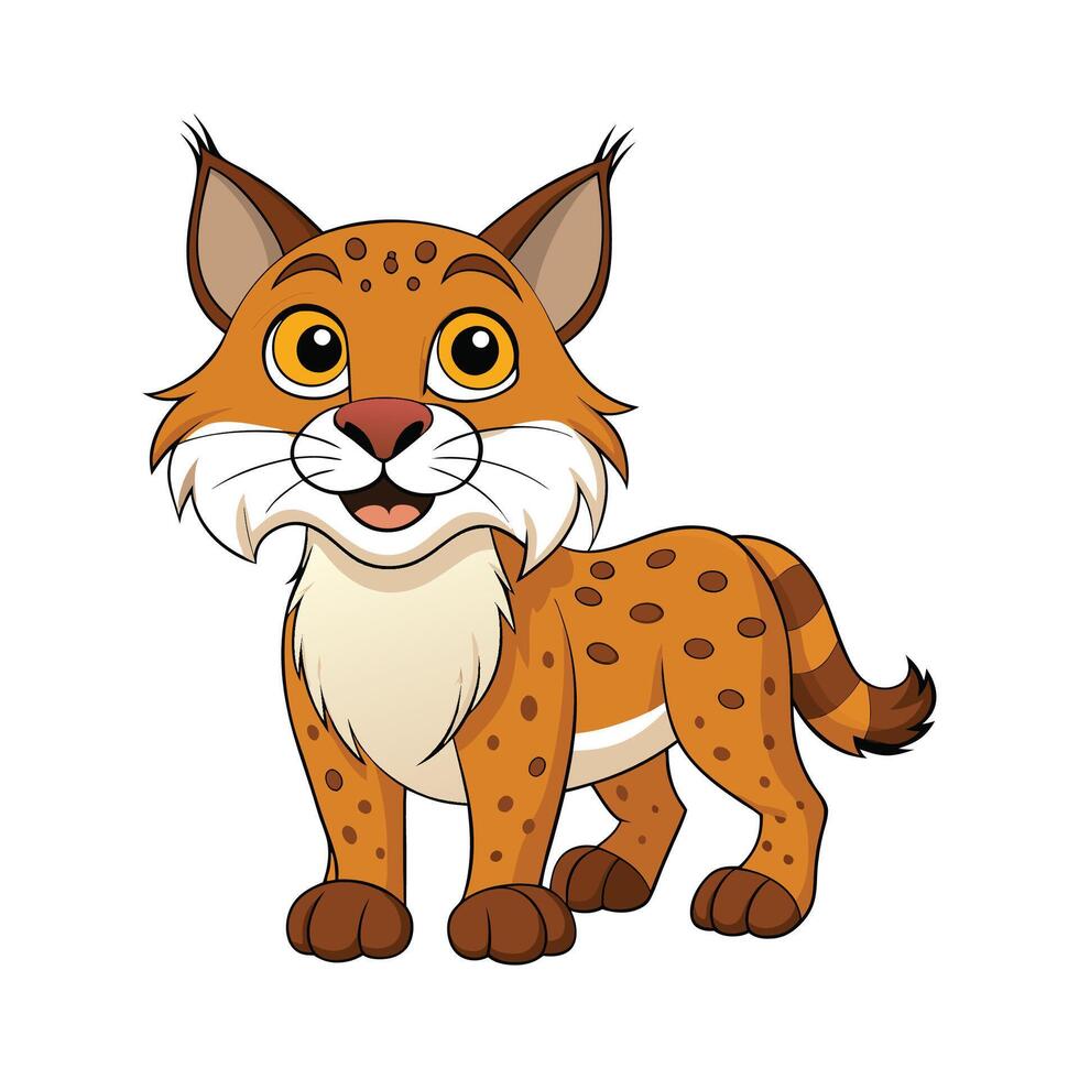 Creative Bobcat Design for Art. Cartoon Art Animal Illustration vector