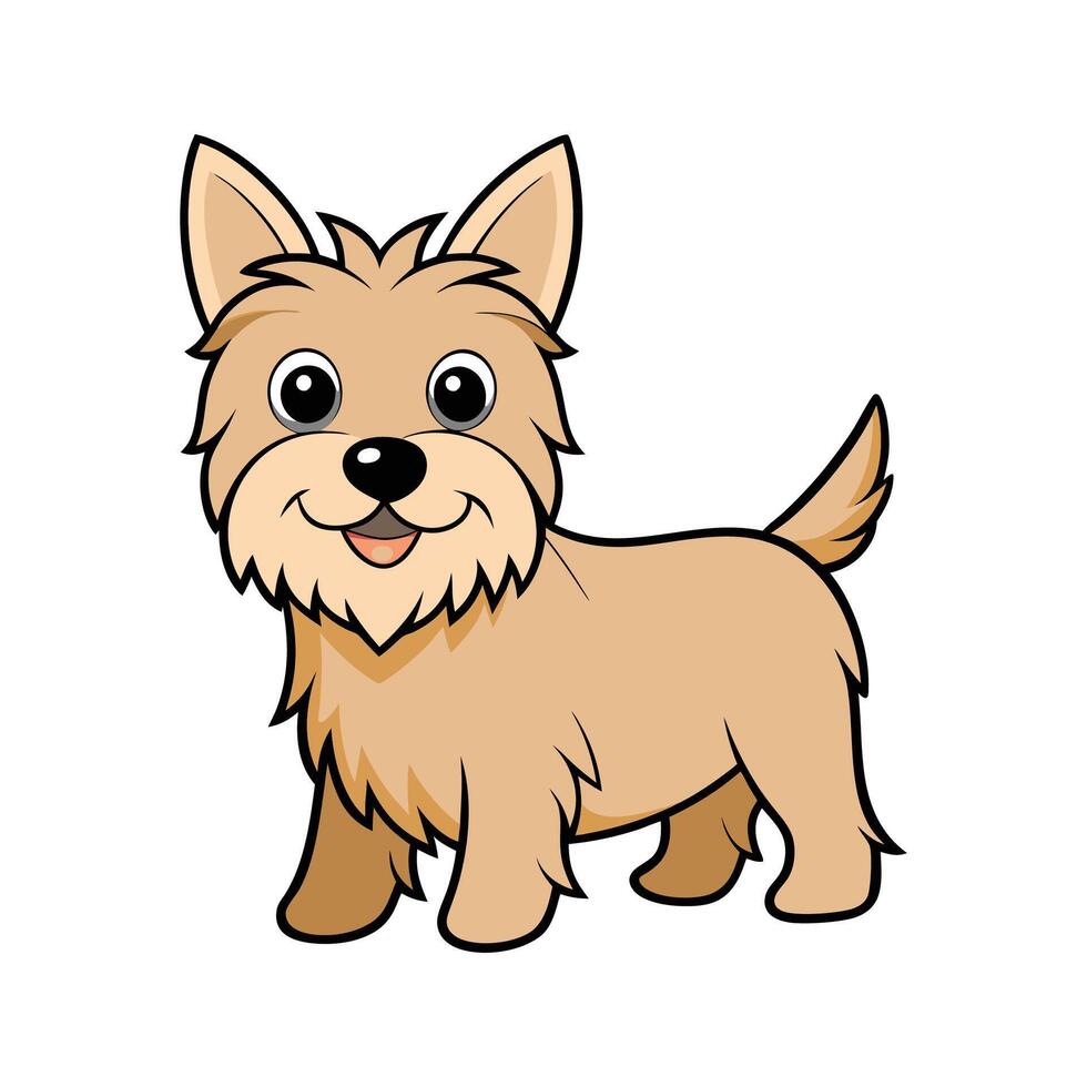 Charming Cairn Terrier in Playful Mood. Cartoon Art Animal Illustration vector