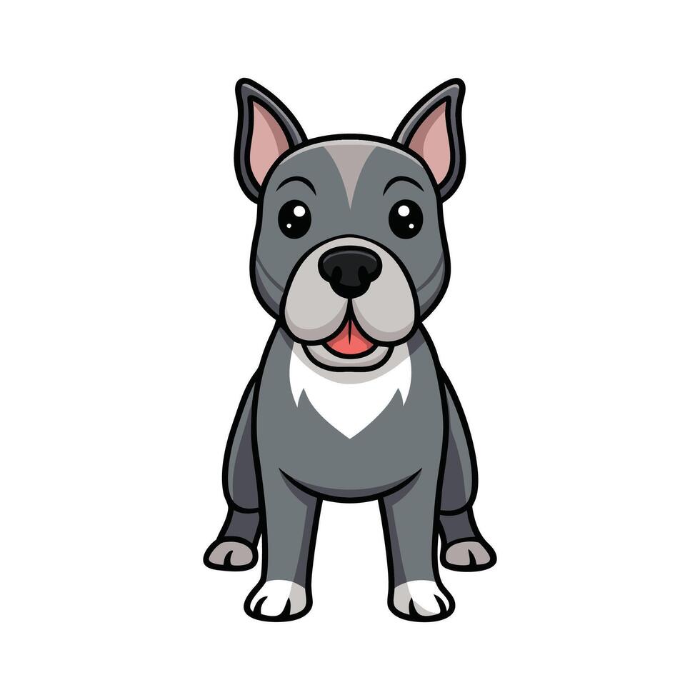 Cane Corso in Playful Interaction. Cartoon Art Animal Illustration vector