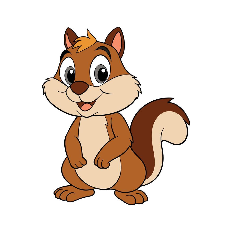 Charming Chipmunk in Natural Habitat. Cartoon Art Animal Illustration vector