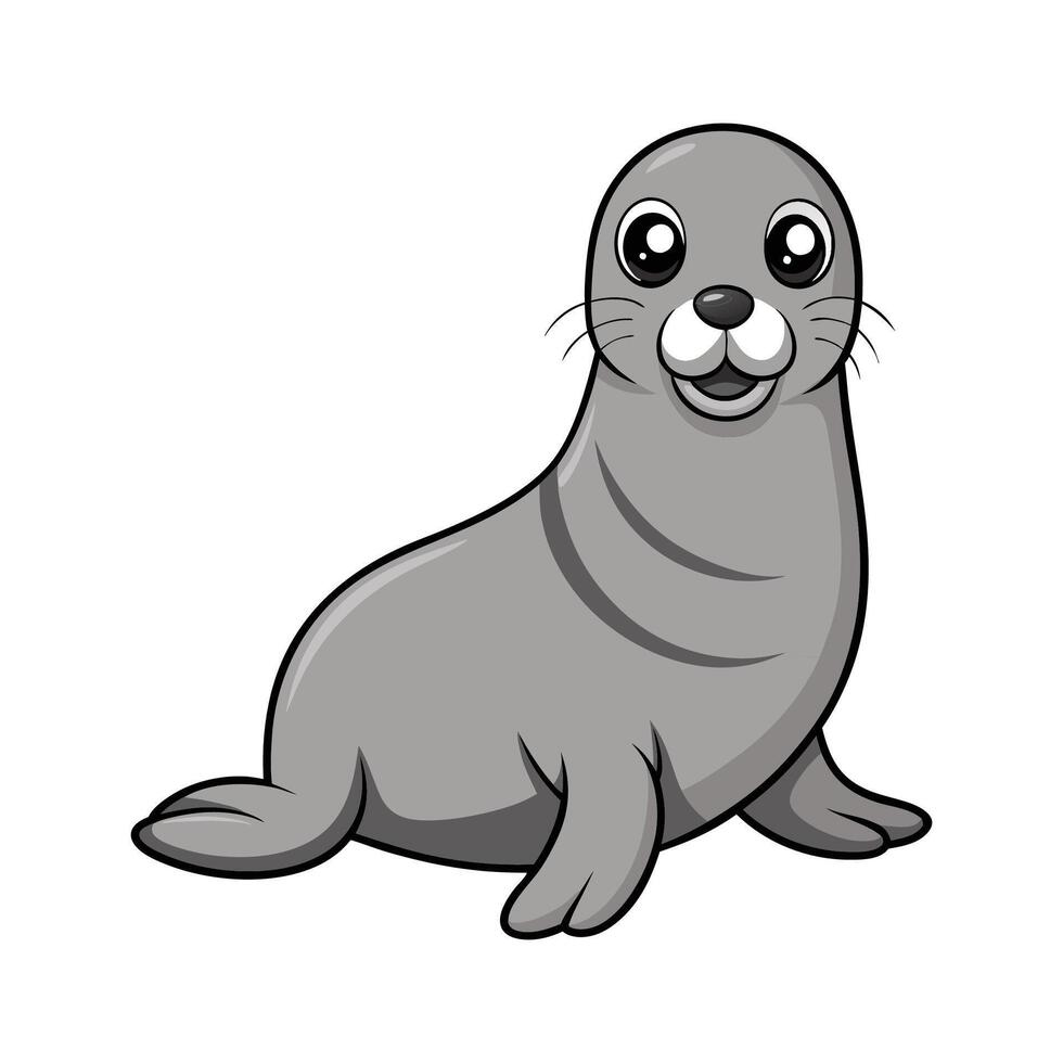 Majestic Elephant Seal in Natural Habitat. Cartoon Art Animal Illustration vector