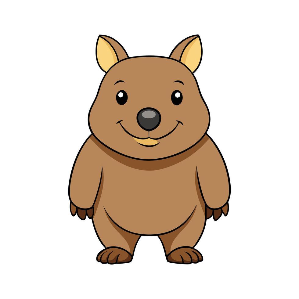 Active Common Wombat on Walk. Cartoon Art Animal Illustration vector