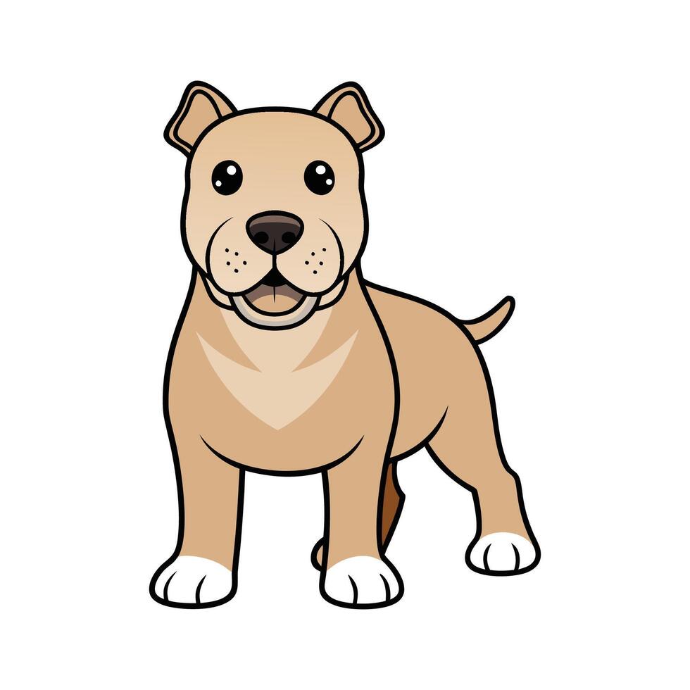 Charming Dogo Canario Portrait in Nature. Cartoon Art Animal Illustration vector