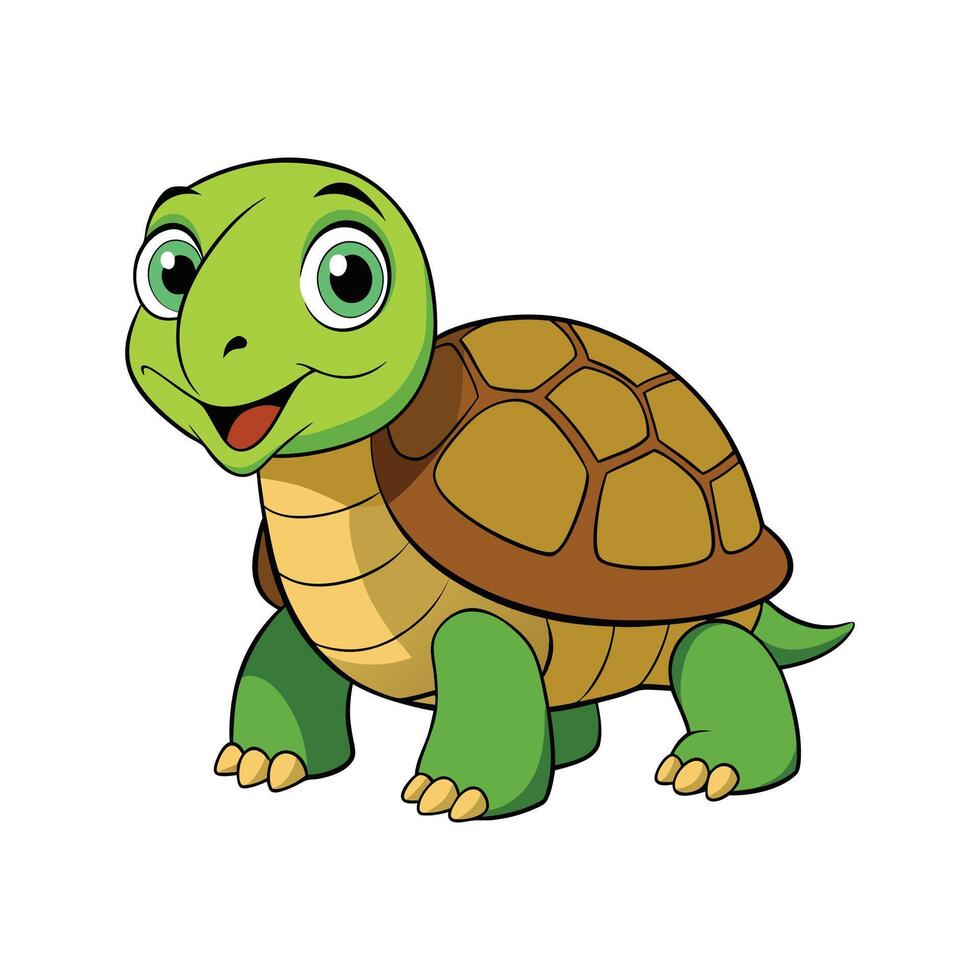 Serene Eastern Box Turtle in Natural Habitat. Cartoon Art Animal Illustration vector