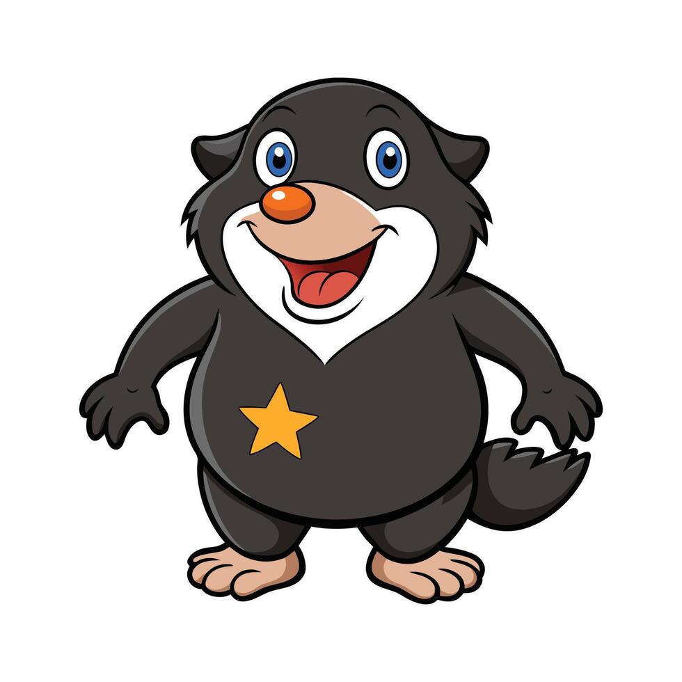 Charming European Mole in its Environment. Cartoon Art Animal Illustration vector