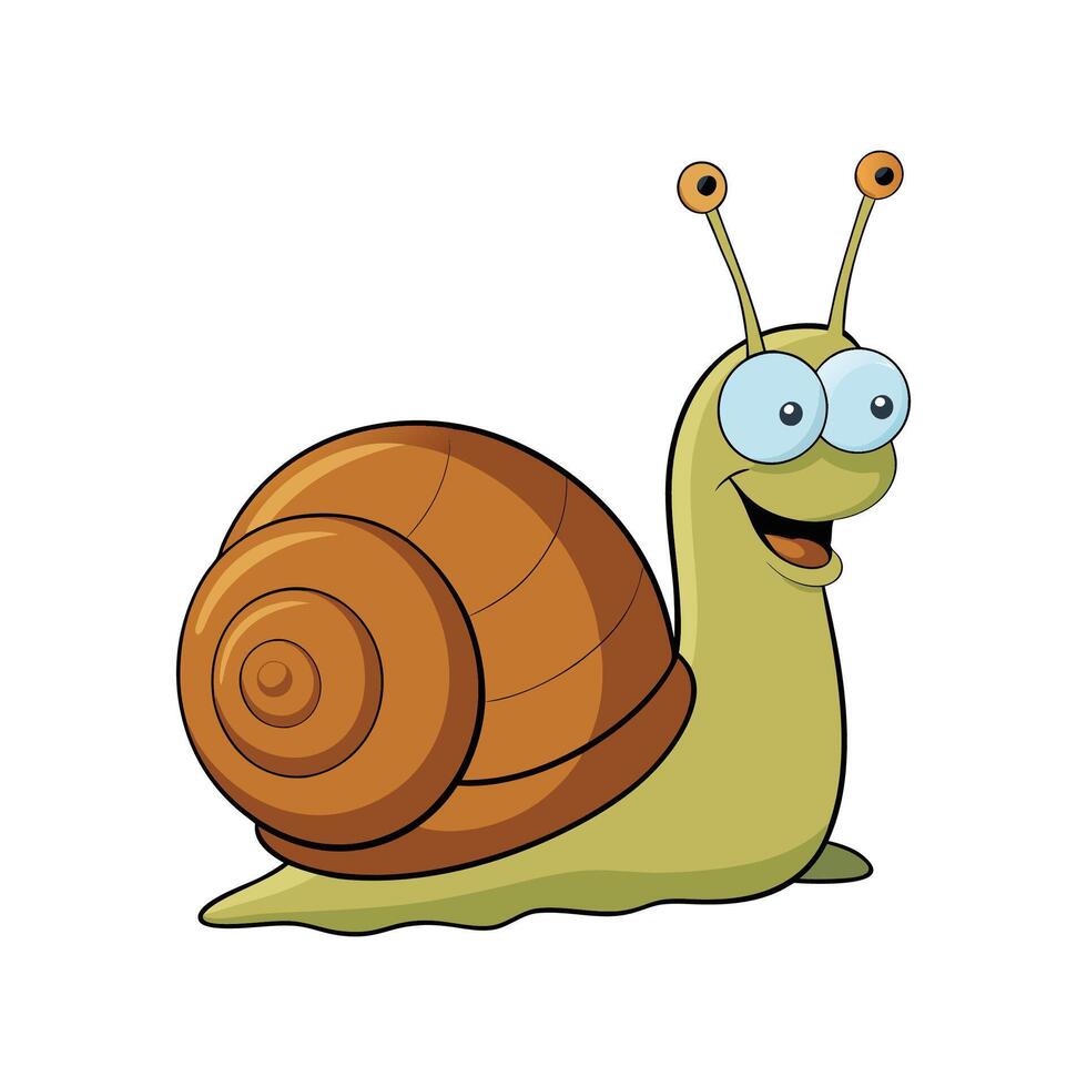 Unique Giant African Snail in Nature. Cartoon Art Animal Illustration vector