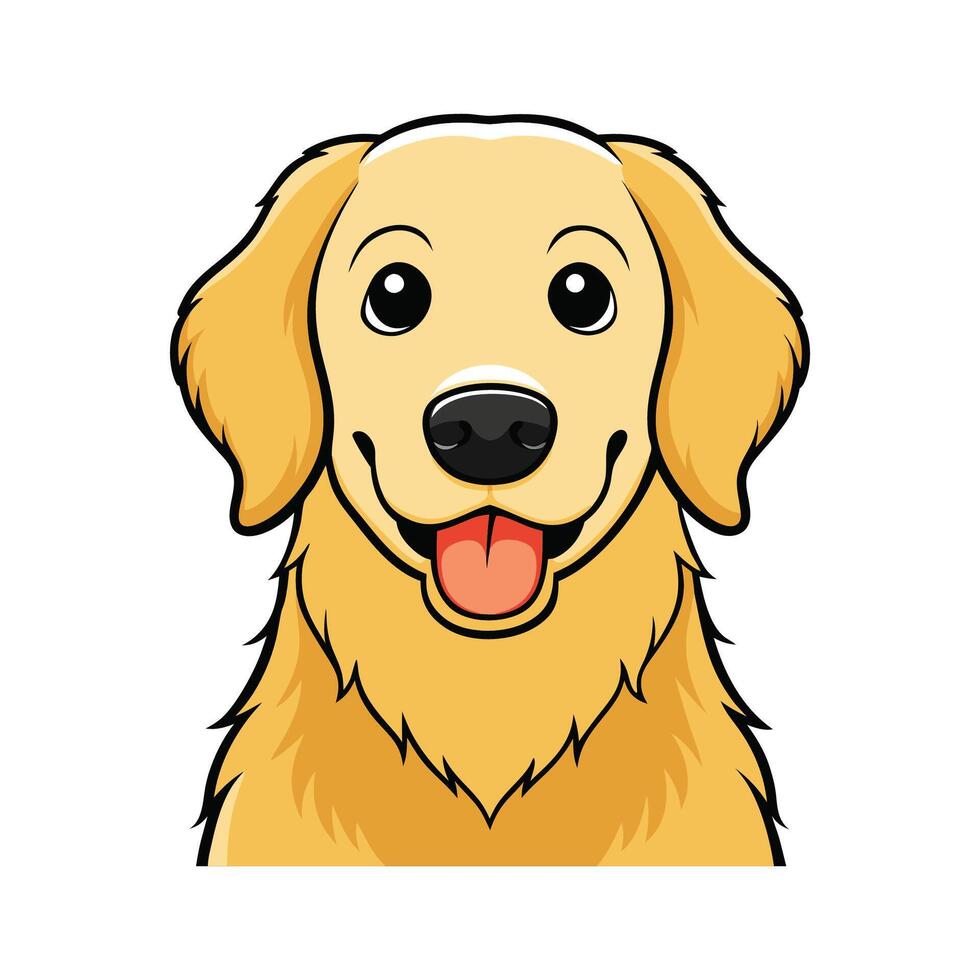 Charming Golden Retriever Enjoying Playtime. Cartoon Art Animal Illustration vector
