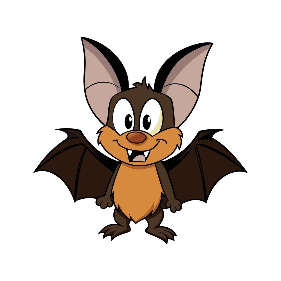 Dynamic Greater Horseshoe Bat in Natural Habitat. Cartoon Art Animal Illustration vector