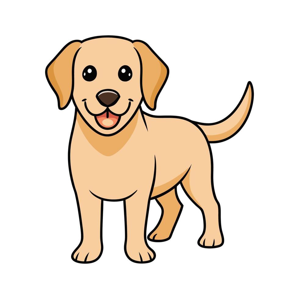 Lively Labrador Retriever for Artistic Projects. Cartoon Art Animal Illustration vector