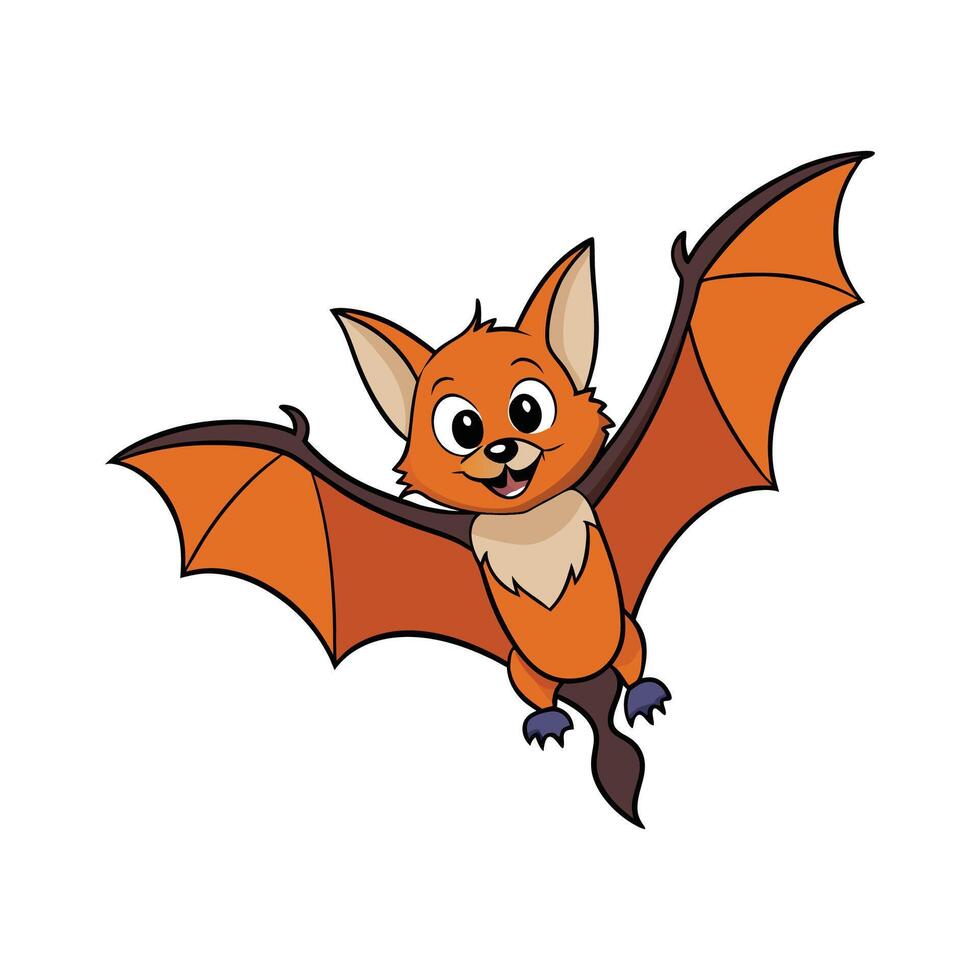Lively Large Flying Fox Illustration for Art. Cartoon Art Animal Illustration vector