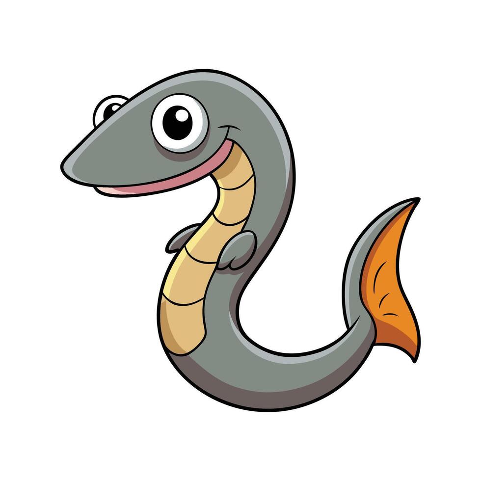 Stylized Lamprey for Artistic Projects. Cartoon Art Animal Illustration vector