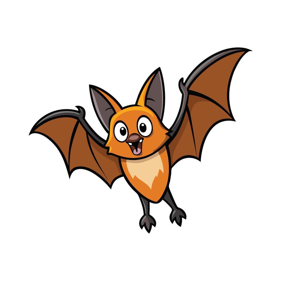 Creative Large Flying Fox for Designers. Cartoon Art Animal Illustration vector