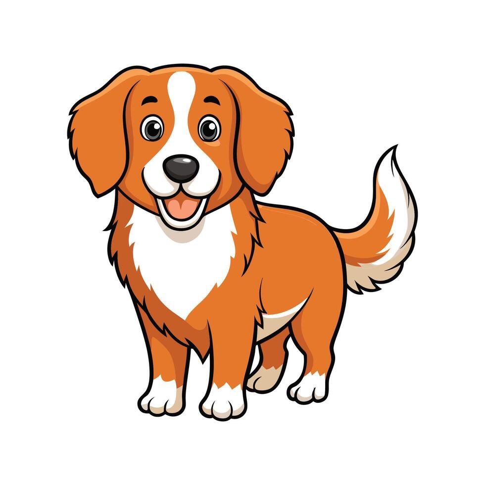 Charming Nova Scotia Duck Tolling Retriever Illustration. Cartoon Art Animal Illustration vector