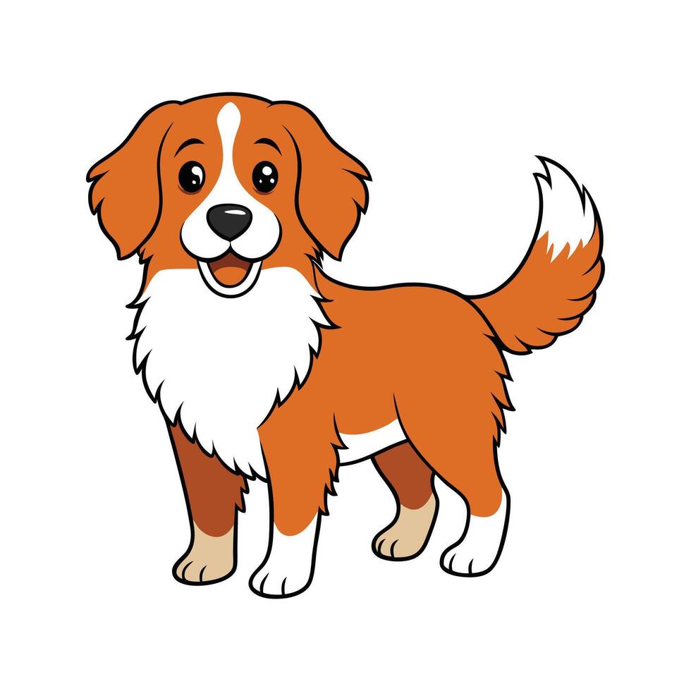 Creative Nova Scotia Duck Tolling Retriever Art. Cartoon Art Animal Illustration vector