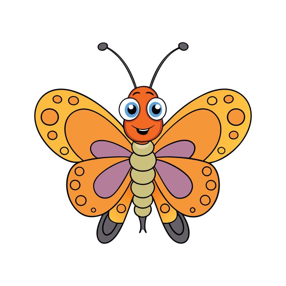 Stylized Papillon for Creative Use. Cartoon Art Animal Illustration vector