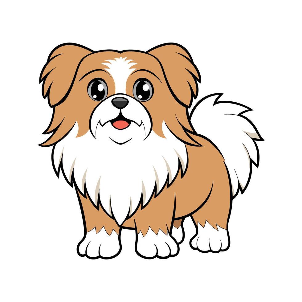 Unique Pekingese Illustration for Dog Lovers. Cartoon Art Animal Illustration vector