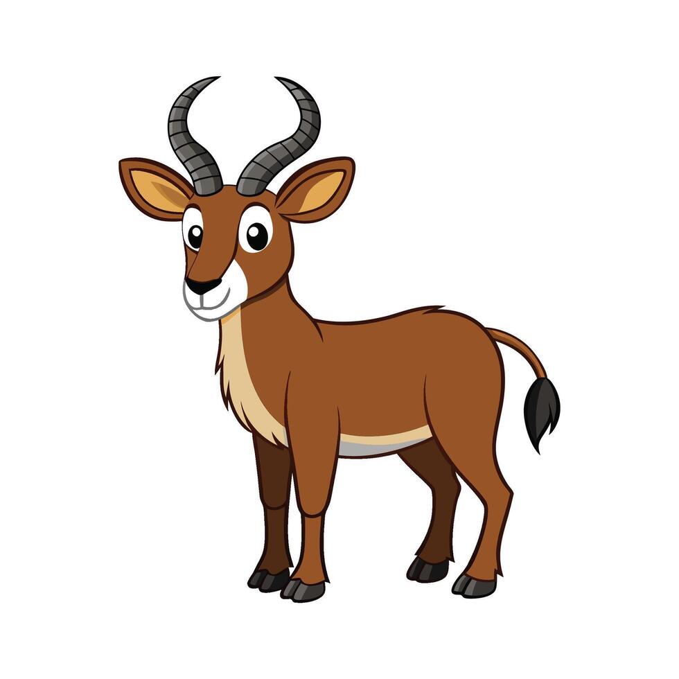 Engaging Sable Antelope Illustration for Wildlife Projects. Cartoon Art Animal Illustration vector