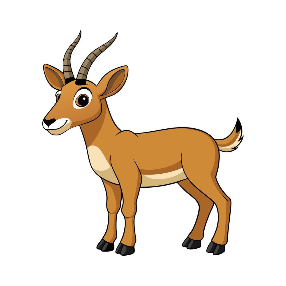 Creative Saiga Antelope for Artistic Projects. Cartoon Art Animal Illustration vector