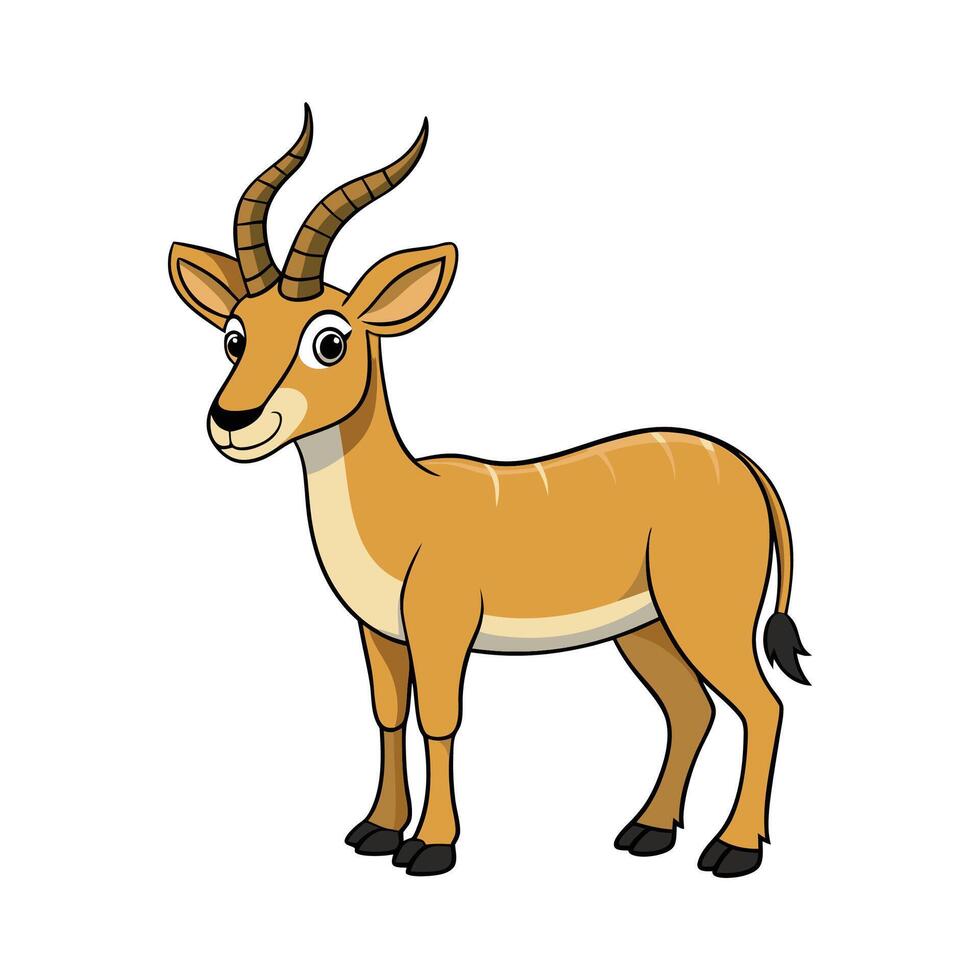 Engaging Saiga Antelope Illustration for Wildlife Art. Cartoon Art Animal Illustration vector