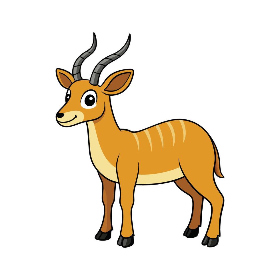 Saiga Antelope Illustration for Unique Wildlife. Cartoon Art Animal Illustration vector