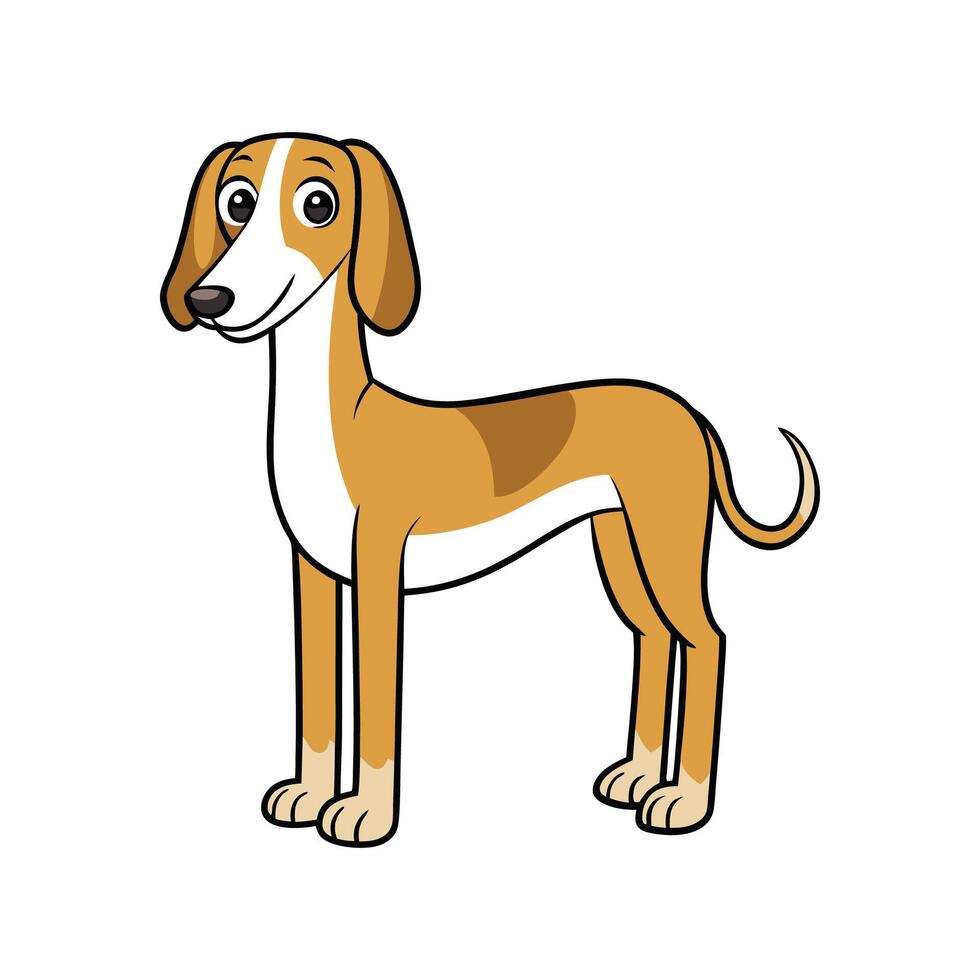 Engaging Saluki Illustration for Artistic Projects. Cartoon Art Animal Illustration vector