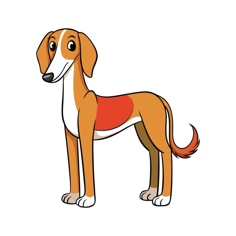 Charming Saluki Illustration for Dog Lovers. Cartoon Art Animal Illustration vector