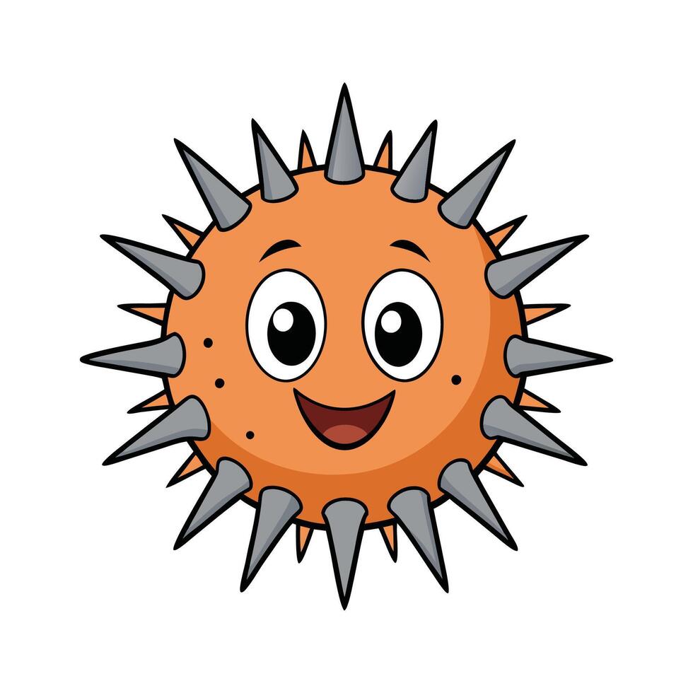 Creative Sea Urchin for Artistic Projects. Cartoon Art Animal Illustration vector