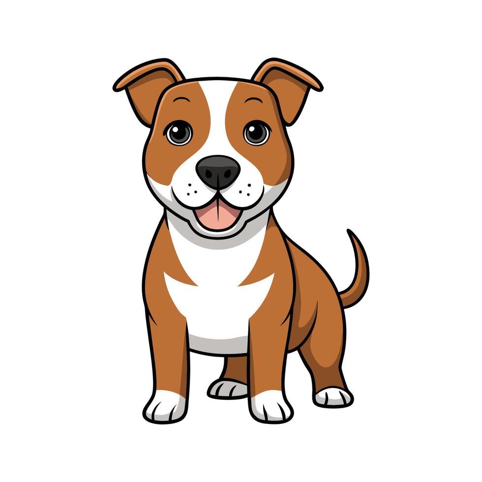 Charming Staffy Illustration for Dog Lovers. Cartoon Art Animal Illustration vector