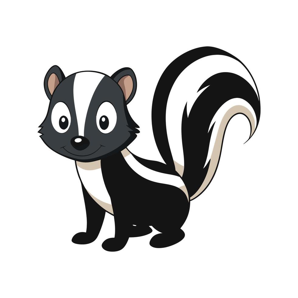 Striped Skunk Illustration for Unique Wildlife Art. Cartoon Art Animal Illustration vector