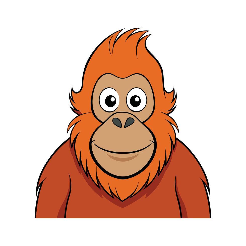 Sumatran Orangutan Illustration for Unique Wildlife Art. Cartoon Art Animal Illustration vector